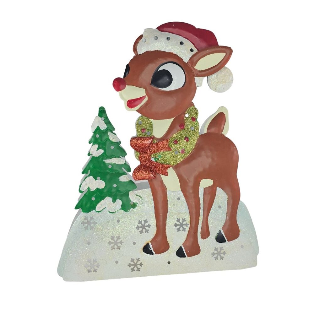 Rudolph Christmas Decoration Color Changing Metal Sculpture Gemmy 2011 - Picture 3 of 8